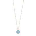 Lc Lauren Conrad Blue Sun Pendant Necklace, Women's