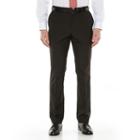 Men's Savile Row Striped Flat-front Black Suit Pants, Size: 36x30