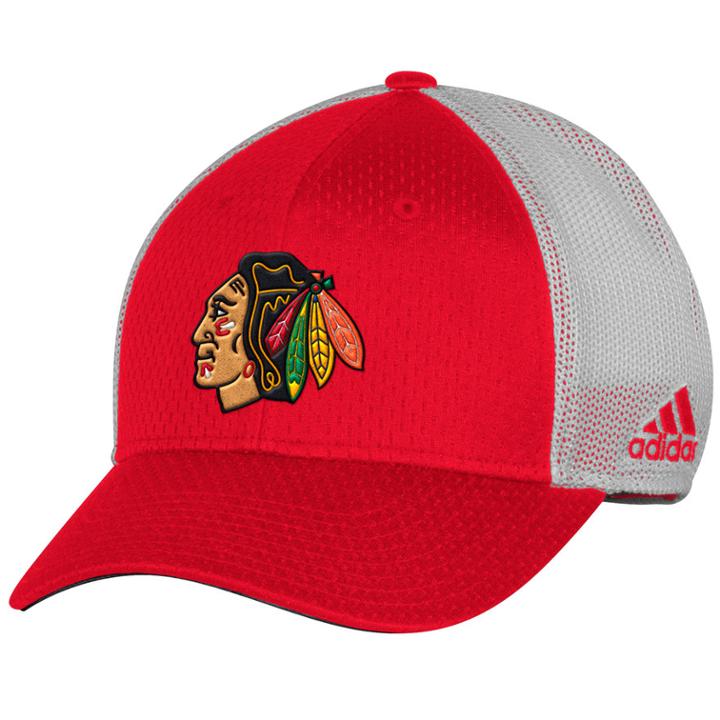 Adult Adidas Chicago Blackhawks Mesh-back Structured Flex-fit Cap, Men's, Size: S/m, Multicolor