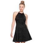 Juniors' So&reg; Textured Halter Dress, Girl's, Size: Large, Black