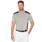Men's Grand Slam On Course Colorblock Stretch Performance Golf Polo, Size: Small, Light Grey