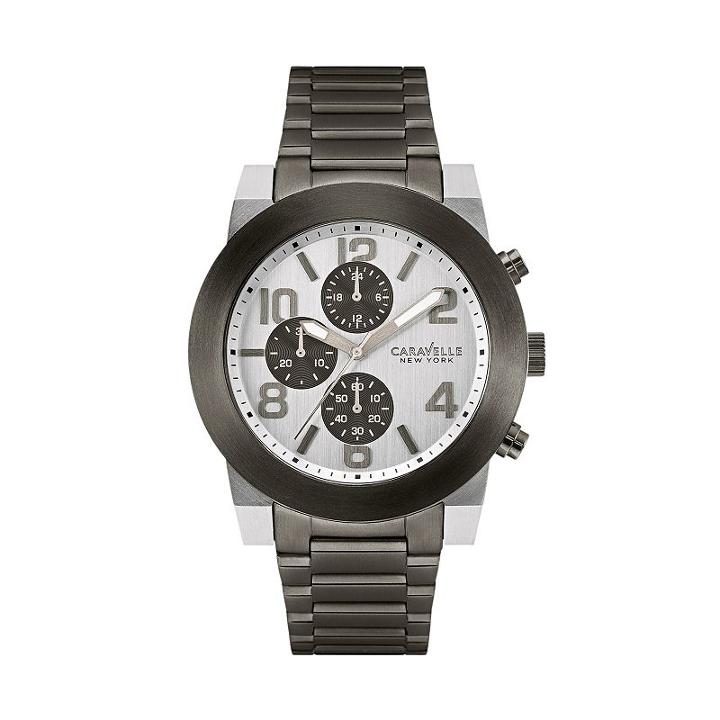 Caravelle New York By Bulova Men's Stainless Steel Chronograph Watch - 45a127, Grey