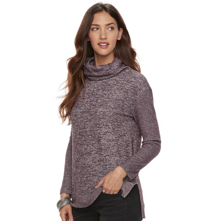 Women's Sonoma Goods For Life™ Marled Cowlneck Sweater, Size: Xl, Purple
