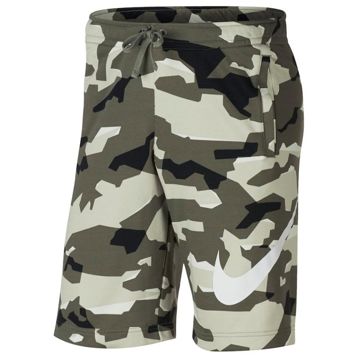 Men's Nike French Terry Camouflage Shorts, Size: Medium, Grey