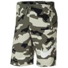 Men's Nike French Terry Camouflage Shorts, Size: Medium, Grey