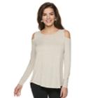 Women's Elle&trade; Cold-shoulder Top, Size: Small, Med Beige