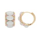 Dana Buchman White Cabochon Hoop Earrings, Women's, Turq/aqua