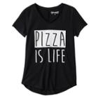 Girls 7-16 & Plus Size Mudd&reg; Seamed Back High-low Hem Graphic Tee, Girl's, Size: 14, Black