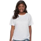 Juniors' Plus Size Mudd&reg; Weekend Crewneck Tee, Teens, Size: 1xl, White