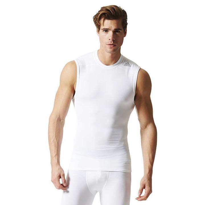 Men's Adidas Tech-fit Base Tank Top, Size: Xxl, White