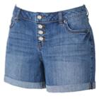 Women's Jennifer Lopez Cuffed Boyfriend Shorts, Size: 12, Med Blue