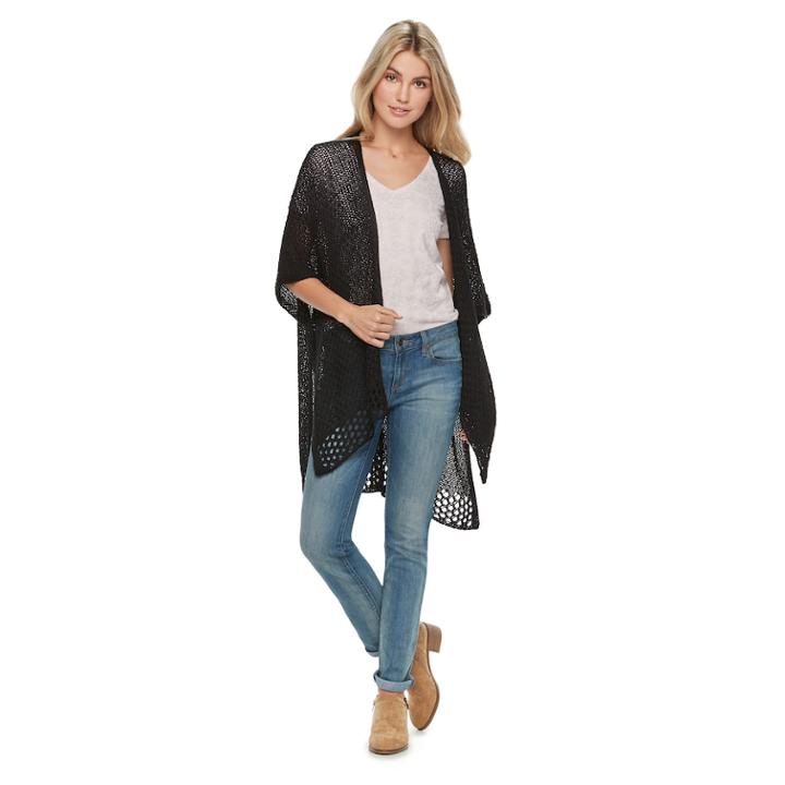 Women's Sonoma Goods For Life&trade; Crochet Kimono, Black