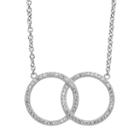 Lab-created White Sapphire Sterling Silver Interlocking Circle Necklace, Women's, Size: 17