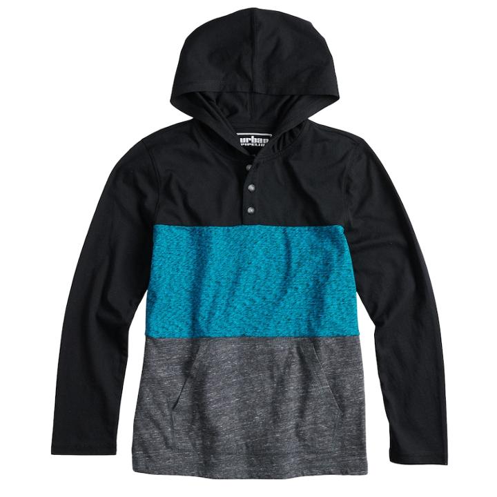 Boys 8-20 Urban Pipeline&reg; Colorblock Hooded Tee, Size: Medium, Med Blue