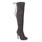 Journee Collection Magic Women's Over-the-knee High-heeled Boots, Girl's, Size: 9, Grey