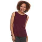 Petite Croft & Barrow&reg; Essential Tank, Women's, Size: M Petite, Dark Red