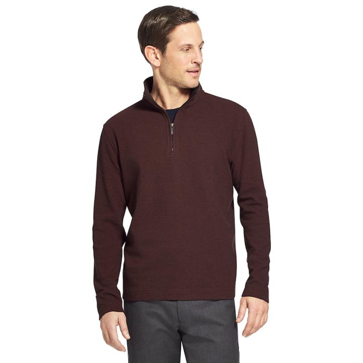 Men's Van Heusen Ottoman Flex Quarter-zip Knit Top, Size: Small, Brt Red