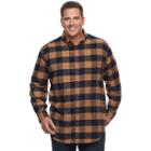 Big & Tall Croft & Barrow&reg; True Comfort Classic-fit Flannel Button-down Shirt, Men's, Size: 4xb, Lt Brown