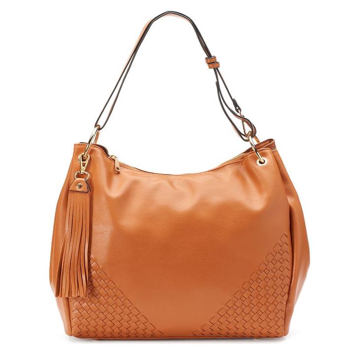 Mellow World Kimberly Woven Slouchy Convertible Hobo, Women's, Brown