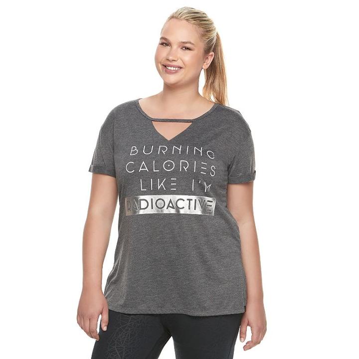 Juniors' Plus Size Her Universe Spider-man Burning Calories Graphic Tee By Marvel, Girl's, Size: 2xl, Dark Grey