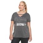 Juniors' Plus Size Her Universe Spider-man Burning Calories Graphic Tee By Marvel, Girl's, Size: 2xl, Dark Grey