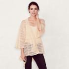 Women's Lc Lauren Conrad Pointelle Stripe Cardigan, Size: Xs, Lt Orange