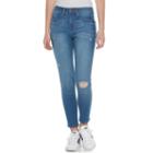 Juniors' So&reg; Ripped High Waist Ankle Jeggings, Teens, Size: 7, Dark Blue