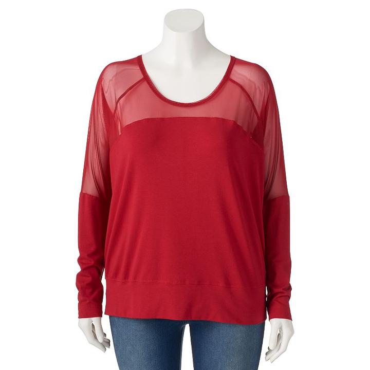 Plus Size Soybu Suzette Dolman Raglan Yoga Top, Women's, Size: 1xl, Med Red