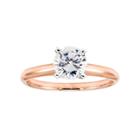 14k Rose Gold 1 Carat T.w. Igl Certified Diamond Solitaire Engagement Ring, Size: 9.50, White