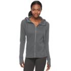 Women's Tek Gear&reg; Full-zip Fleece Hoodie, Size: Medium, Med Grey