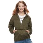 Juniors' So&reg; Lace-up Anorak Jacket, Teens, Size: Xl, Green