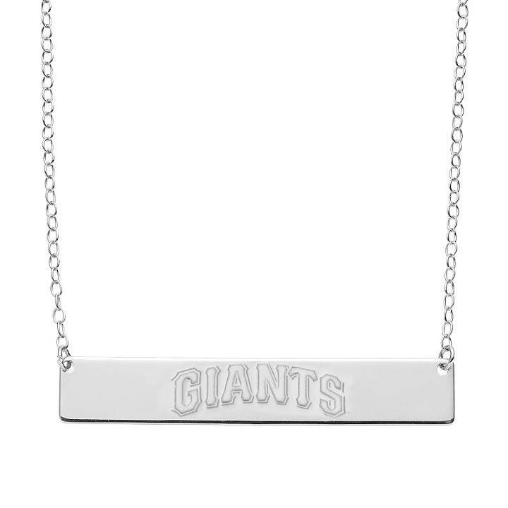 San Francisco Giants Sterling Silver Bar Necklace, Women's, Size: 16, Grey