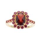 14k Gold Over Silver Garnet & Cubic Zirconia Ring, Women's, Size: 6, Red