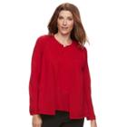 Petite Napa Valley 2-fer Sweater, Women's, Size: S Petite, Red Other