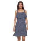 Women's Bethany Striped Flounce Shift Dress, Size: 16, Blue Other