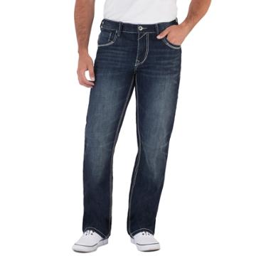 Men's Axe & Crown Slim Bootcut Jeans, Size: 34x34, Dark Blue
