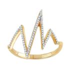 10k Gold 1/6 Carat T.w. Diamond Lightning Bolt Ring, Women's, Size: 8, White