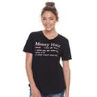 Juniors' Messy Hair Definition Tee, Teens, Size: Large, Black