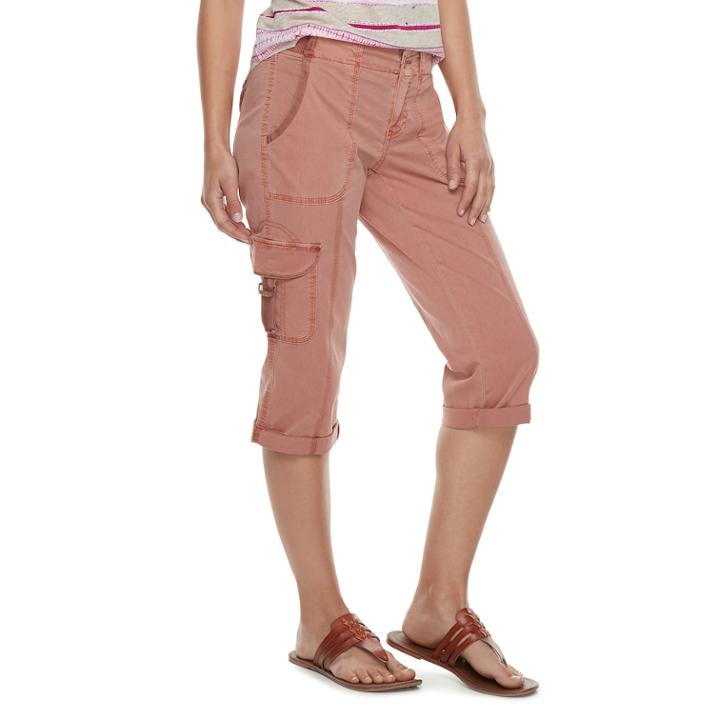 Petite Sonoma Goods For Life&trade; Cargo Utility Capris, Women's, Size: 14 Petite, Med Pink
