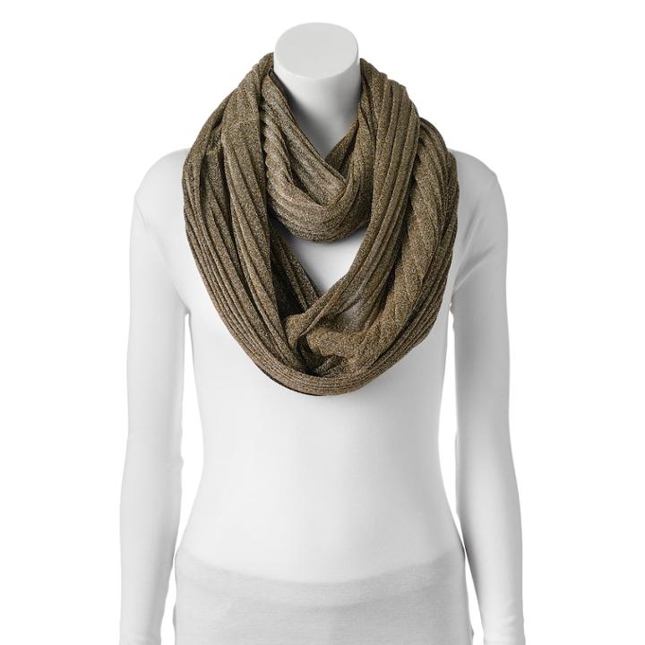 Apt 9&reg; Pleated Shine Infinity Scarf, Women's, Grey Other