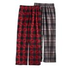 Boys 6-18 Cuddl Duds Moose & Buffalo Check 2-pack Fleece Pants, Size: 6-7, Brt Red