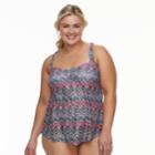 Plus Size Croft & Barrow Medallion Crochet Tankini Top, Women's, Size: 18 W, Med Red