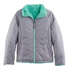 Girls 7-16 So&reg; Reversible Faux-fur Quilted Jacket, Size: 10-12, Light Grey