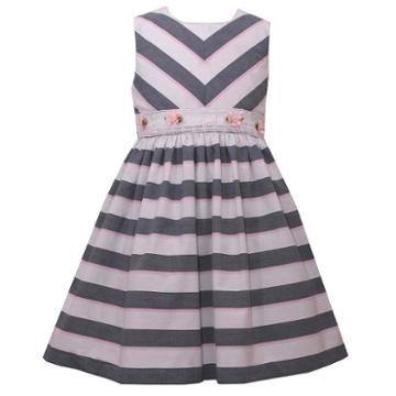 Girls 4-6x Jessica Ann Chambray Stripe Dress, Girl's, Size: 6x, Blue