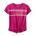 Girls 7-16 So&reg; Tie Front Graphic Tee, Girl's, Size: 10, Pink