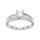 14k White Gold 3/4 Carat T.w. Diamond Square Engagement Ring, Women's, Size: 7