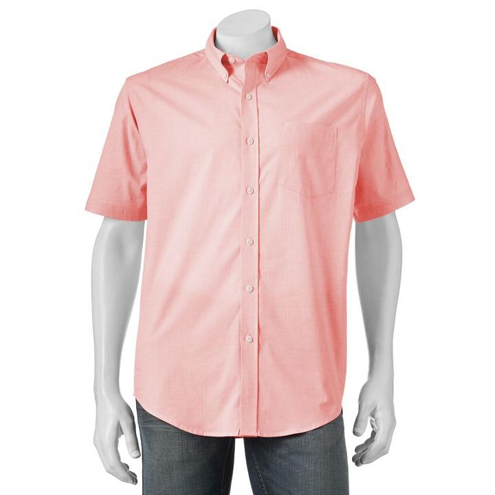 Men's Croft & Barrow&reg; True Comfort Classic-fit Stretch Button-down Shirt, Size: Large, Brt Orange