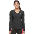 Women's Fila Sport&reg; Essential V-neck Long Sleeve Tee, Size: Xs, Black