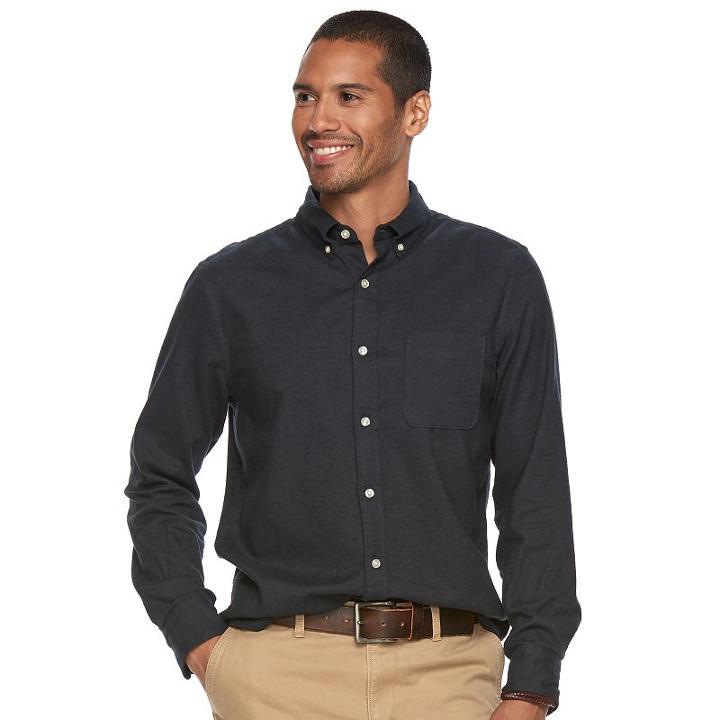 Men's Sonoma Goods For Life&trade; Flexwear Slim-fit Oxford Button-down Shirt, Size: Xl, Grey