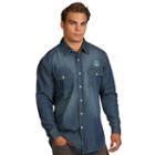 Men's Antigua Colorado State Rams Chambray Shirt, Size: Large, Dark Blue